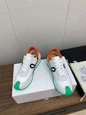 LW FLOW RUNNER SNEAKER WHITE-GREEN SUEDE