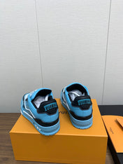 LV WOMEN'S TRAINER IN CERULEAN BLUE CALFSKIN