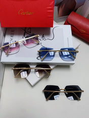 PANTHÈRE RIMLESS GEOMETRIC FRAME SUNGLASSES 562061 IN METAL