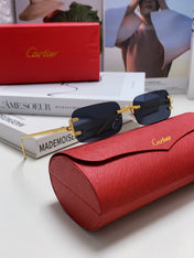 SANTOS RIMLESS RECTANGULAR FRAME SUNGLASSES 562068 IN METAL
