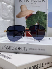 PILOT SUNGLASSES 582592 IN GOLD METAL BLACK LENSES