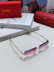 PANTHÈRE RIMLESS RECTANGULAR FRAME SUNGLASSES 543543 IN METAL