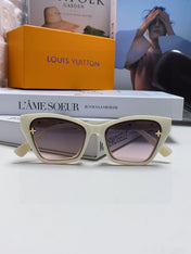 SQUARE SUNGLASSES 581359 IN IVORY ACETATE EMBOSSED MONOGRAM LOGO