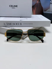 TRIOMPHE SUNGLASS 512997 IN GOLD METAL BLUE LENSES