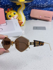 LOGO SUNGLASSES 560865 IN HAVANA ACETATE GOLD METAL BROWN LENS