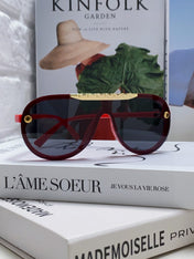 BLACKWOOD SUNGLASSES 567457 IN RED ACETATE GOLD METAL