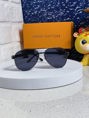 PILOT SUNGLASSES 571636 IN METAL BLACK LENSES MONOGRAM LOGO