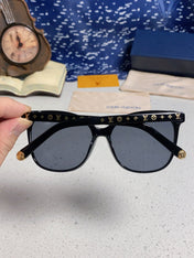 CAT EYE SUNGLASSES 573322 IN BLACK ACETATE MONOGRAM LOGO