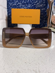 SQUARE SUNGLASSES 571654 IN DARK BEIGE SMOKE ACETATE