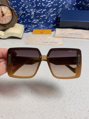 SQUARE SUNGLASSES 571654 IN DARK BEIGE SMOKE ACETATE