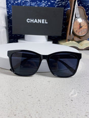 SQUARE SUNGLASSES 3392 IN BLACK ACETATE BLACK LENSES