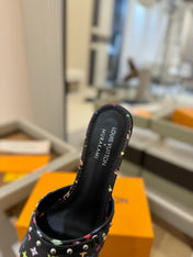 LV X TM 6AM HIGH 4 CM MULE IN BLACK MONOGRAM CALFSKIN