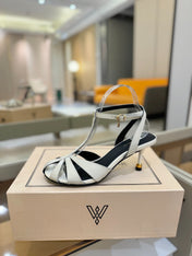 HIGH SANDALS 75 MM IN WHITE CALFSKIN