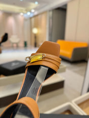 BALMAIN 25S HIGH HEELS 95MM IN BROWN CALFSKIN
