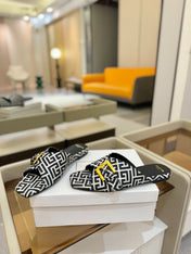 BALMAIN 26S SANDALS IN BLACK AND WHITE CANVAS