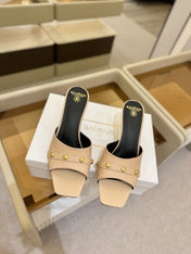 BALMAIN 26S HEELED SANDALS 70 MM IN BEIGE CALFSKIN