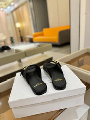BALMAIN 26S SANDALS IN BLACK CANVAS