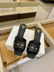 BALMAIN 26S HEELED SANDALS 70 MM IN BLACK CALFSKIN
