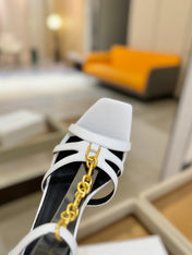 BALMAIN 26S HEELED SANDALS 105 MM IN WHITE LAMBSKIN