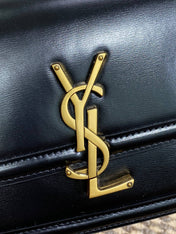 SOLFERINO SMALL SATCHEL 19 IN BLACK CALFSKIN GOLD HARDWARE
