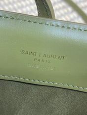 LE 37 MINI BUCKET BAG 15 IN AVOCADO GREEN CALFSKIN GOLD HARDWARE