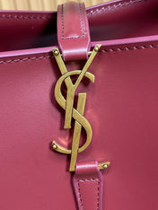LE 37 SMALL BUCKET BAG 20 IN BURGUNDY RED CALFSKIN GOLD HARDWARE