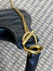SADE HOBO 21 IN BLACK LAMBSKIN GOLD HARDWARE