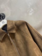 Loewe 2025 Leather Jacket Khaki Brown Cashmere