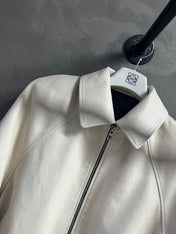 Loewe 2025 Leather Jacket White Sheepskin