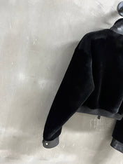 HERMES 26S SHEARLING CROPPED JACKET 836