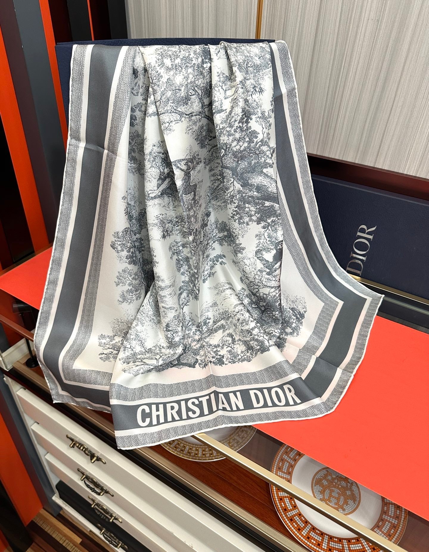 DIOR 26S SCARF 90CM IN SILK 313454