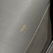 HM ROULIS 18 MINI BAG IN DARK GREY CALFSKIN GOLD-TONE HARDWARE