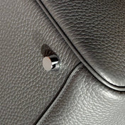 HERMES 25S MEDIUM LINDY 26 IN CHARCOAL GRAY CALFSKIN SILVER HARDWARE