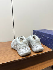 GG Ripple Leather Sneakers White Pearl