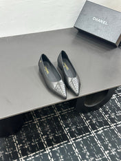 CHANEL 26S FLAT SHOES IN BLACK LAMBSKIN