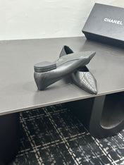 CHANEL 26S FLAT SHOES IN BLACK LAMBSKIN