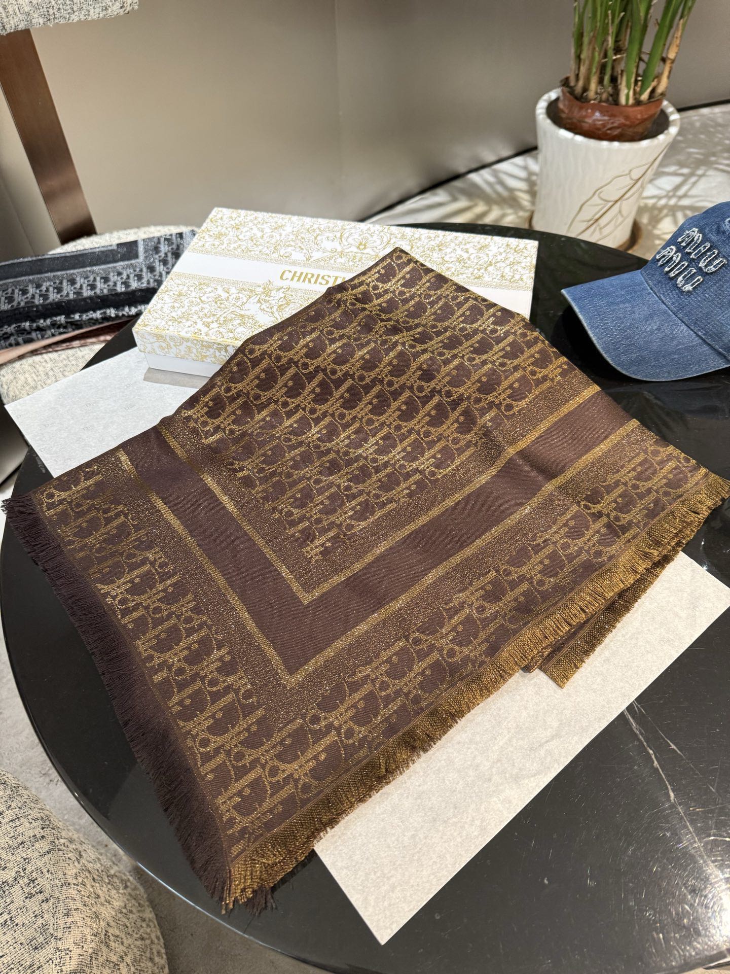 DIOR 26S SCARF 140 IN SILK AND CASHMERE 429181