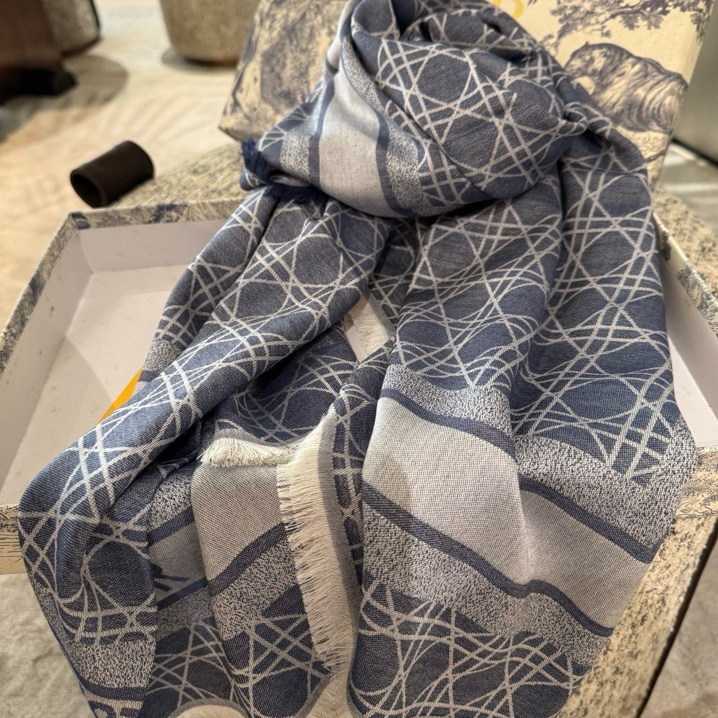 DIOR 26S SCARF 140 IN SILK AND CASHMERE 424260