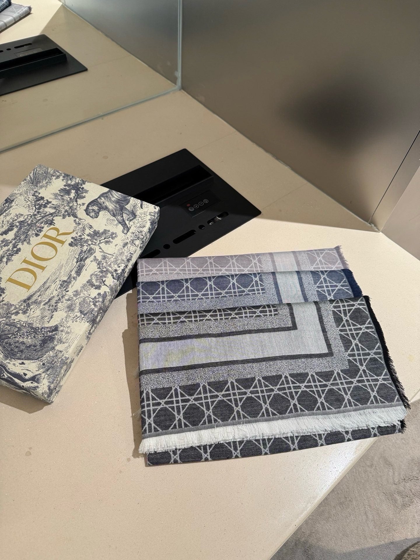 DIOR 26S SCARF 140 IN SILK AND CASHMERE 424260