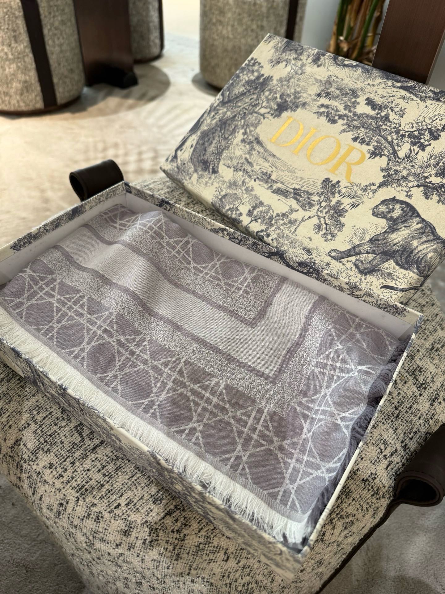 DIOR 26S SCARF 140 IN SILK AND CASHMERE 424261