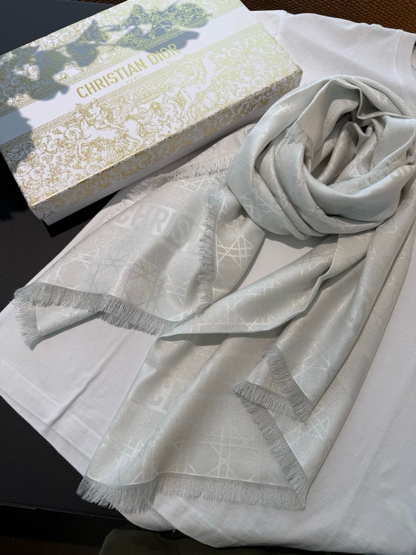 DIOR 26S SCARF 140 IN SILK AND CASHMERE 424268