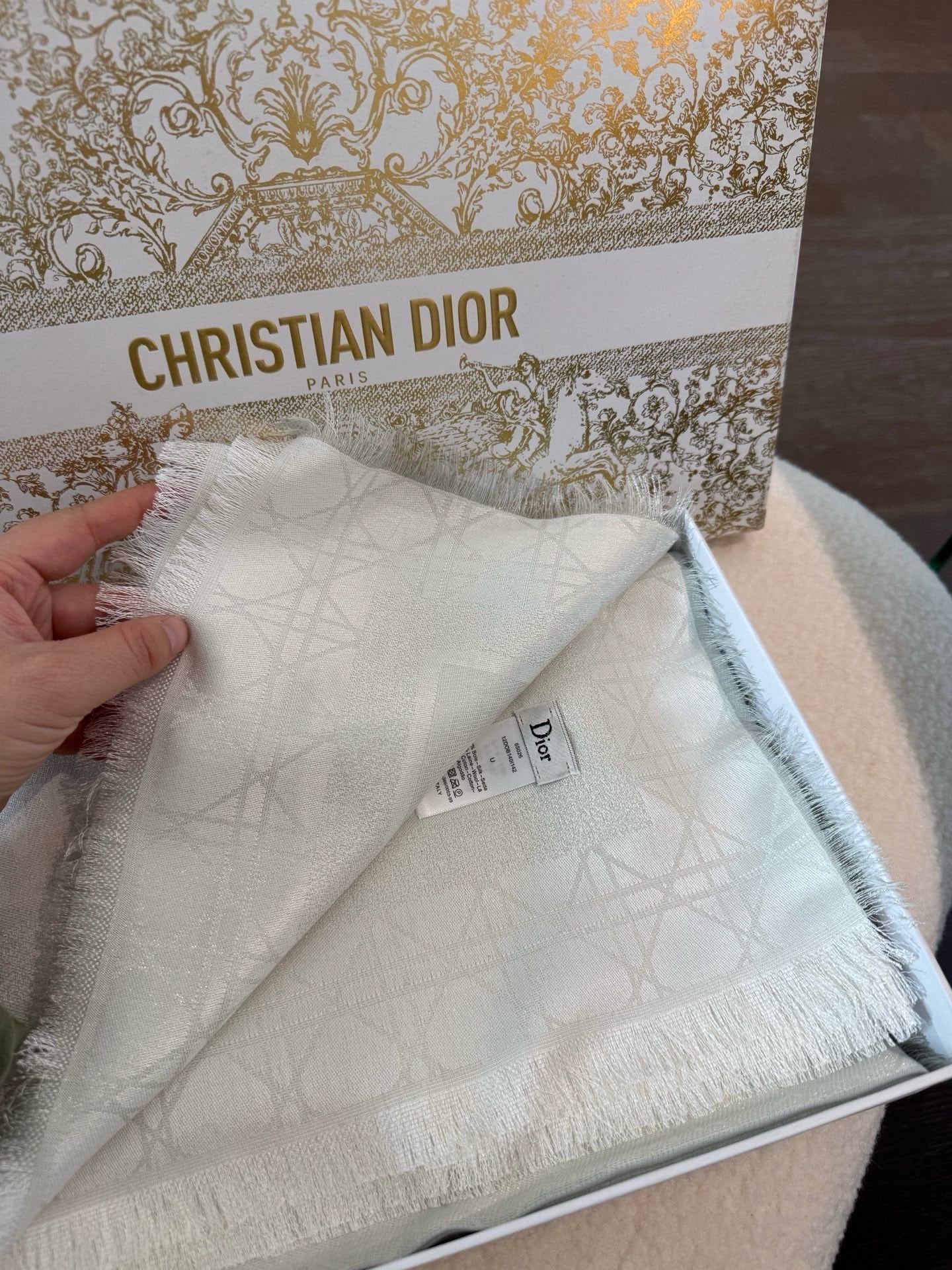 DIOR 26S SCARF 140 IN SILK AND CASHMERE 424268