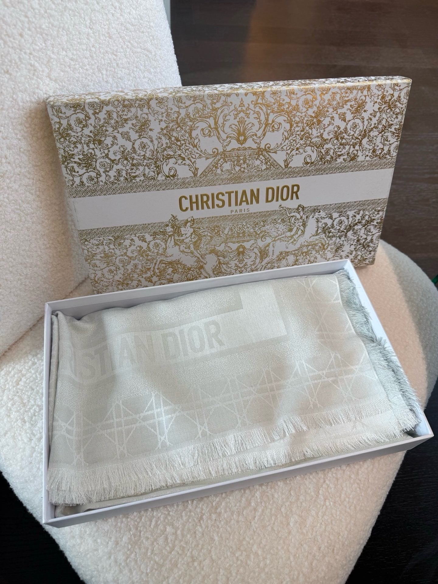 DIOR 26S SCARF 140 IN SILK AND CASHMERE 424268