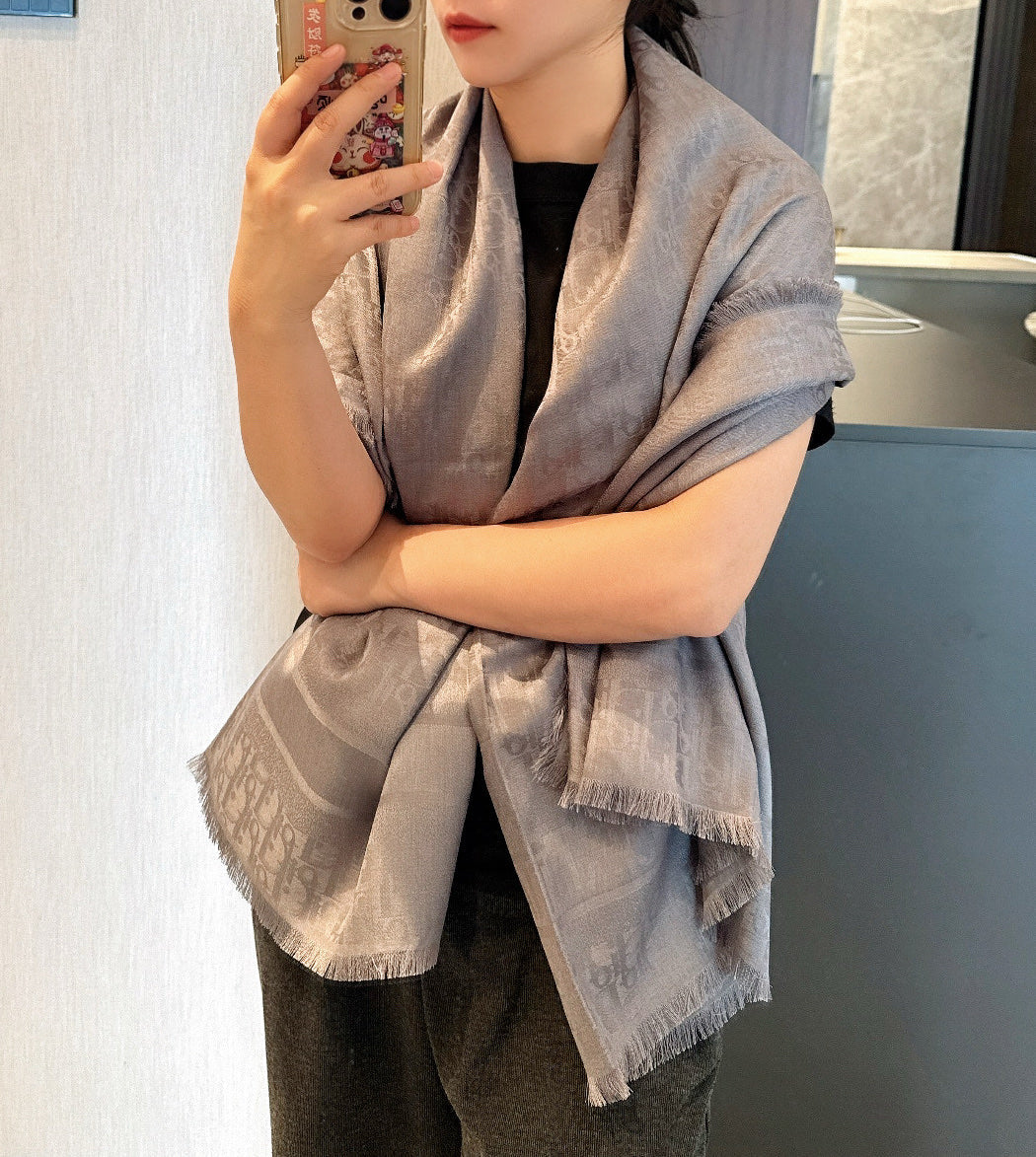 DIOR 26S SCARF 140 IN SILK AND CASHMERE 429182
