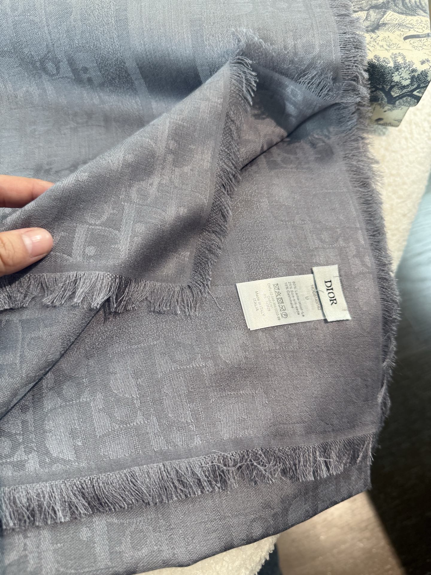 DIOR 26S SCARF 140 IN SILK AND CASHMERE 429182
