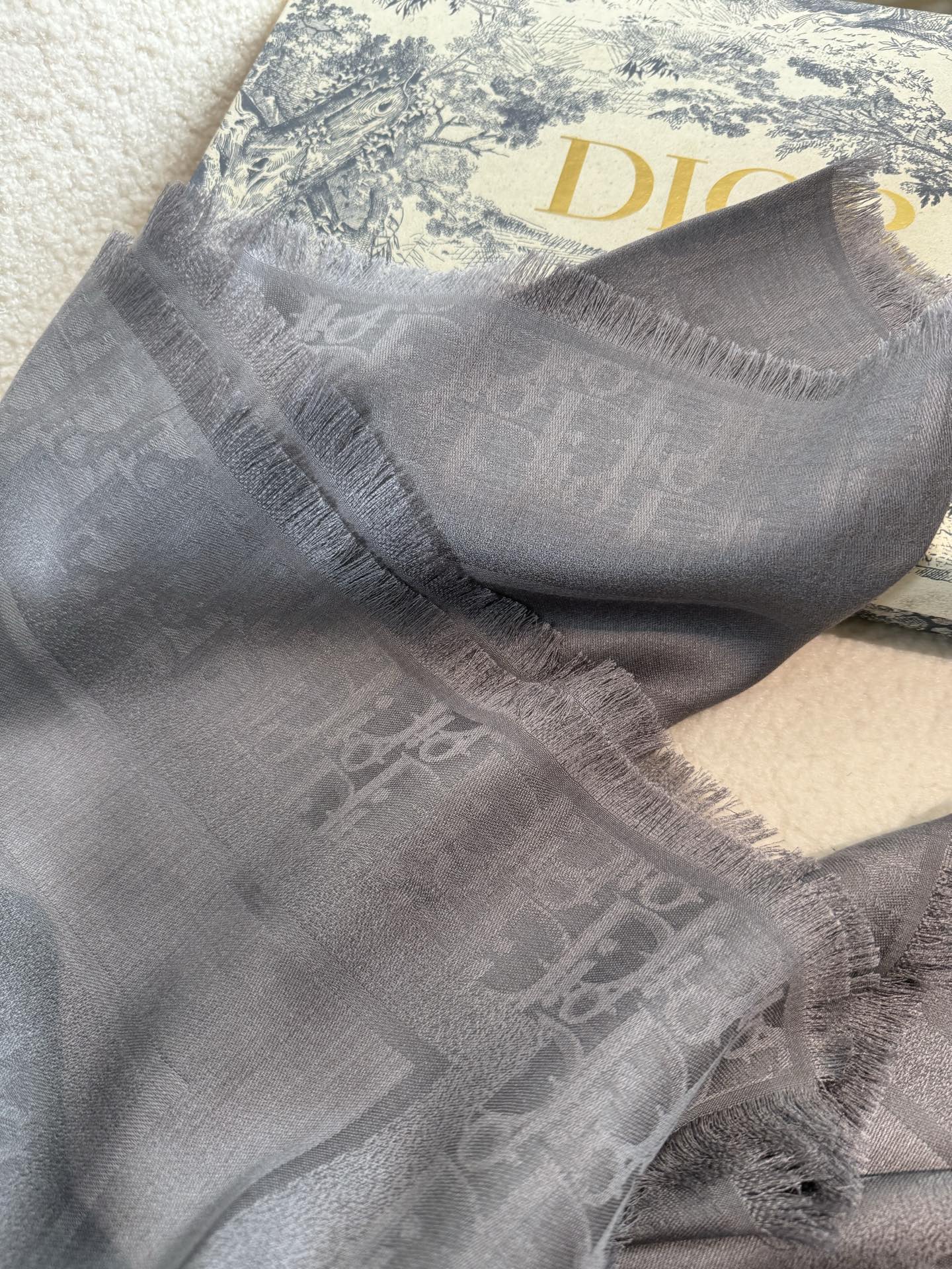 DIOR 26S SCARF 140 IN SILK AND CASHMERE 429182