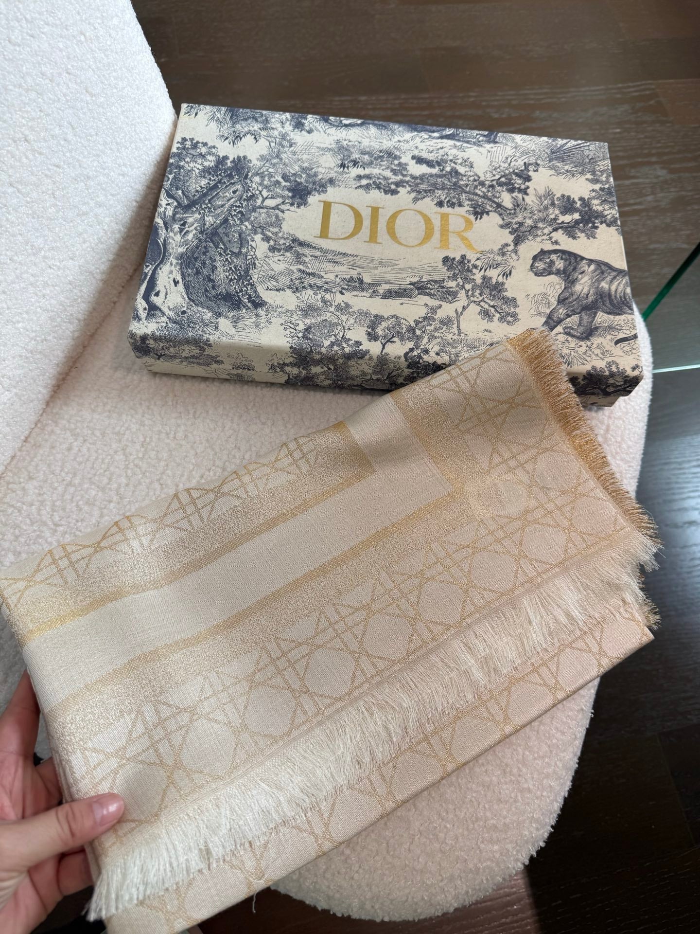 DIOR 26S SCARF 140 IN SILK AND CASHMERE 424259