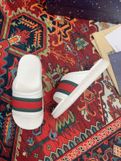 GG WEB SLIDE SANDAL WHITE RUBBER