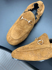 GUCCI 26S LOAFERS IN BROWN SUEDE