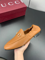 GUCCI 26S LOAFERS IN BROWN CALFSKIN